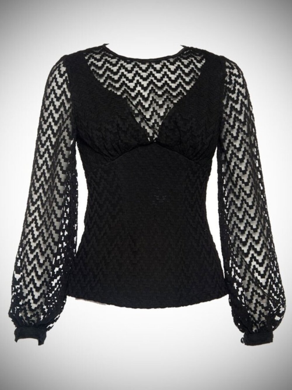 Laura Byrnes Lisa Top S Black Blouse Goth Pinup Girl Clothing PUG 2016 Rare